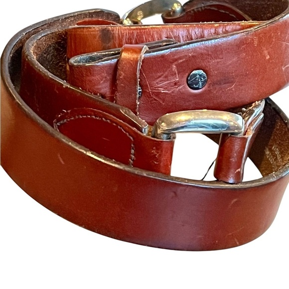 Vintage Harness Leather Brown Belt Western Style Horse Bit Unisex Casual